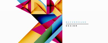 Soyut geometrik şekiller örtüşür, canlı renkli tasarım yaratır. Sarı, pembe, mavi, siyah gradyanlar dinamik bileşim oluşturur. Modern görsel element.