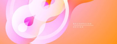 Soyut akışkan şekiller, yumuşak eğimler. Şeftali, pembe renkler kompozisyona hakim. Arka planlar için modern tasarım ögesi.