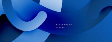 Soyut mavi katmanlar dinamik arkaplan oluşturur. Pürüzsüz şekiller örtüşüyor, modern görsel cazibe sunuyor. Minimalist tasarım.
