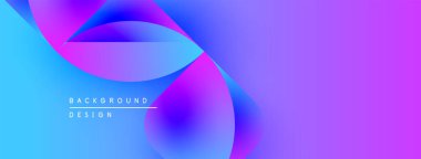 Soyut sıvı şekilleri canlı mavileri, pembeleri, morları harmanlıyor. Modern tasarım enerjiyi, hareketi, derinliği çağrıştırıyor. Arkaplanda metin ögeleri.