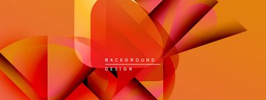 Soyut geometrik tasarım. Turuncu, kırmızı renkler dinamik kompozisyon yaratır. Çeşitli projeler için modern arkaplan.