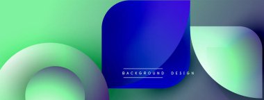 Soyut gradyanlar dinamik şekiller oluştururlar. Mavi, yeşil renkler harmanlanarak modern arkaplan tasarımı oluşturur. Minimalist estetik, pürüzsüz geçişler mevcut.