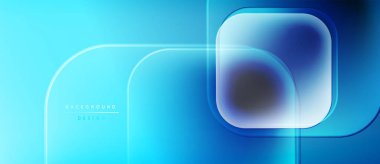 Soyut mavi eğimli arkaplan. Modern tasarım geometrik şekiller, çizgiler, pürüzsüz geçişler içerir. Dijital projeler için minimalist estetik.