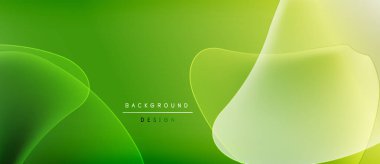 Soyut yeşil arkaplan. Pürüzsüz şekiller örtüşür, değişim etkisi yaratır. Metin arka plan tasarımı okur. Minimalist, modern estetik.