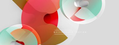 Soyut geometrik şekiller örtüşür, dinamik renkli kompozisyon yaratır. Yumuşak gradyanlar görsel ilgiyi artırır. Minimalist tasarım.