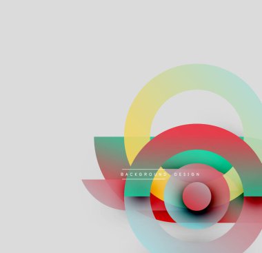 Soyut renkli çakışan daireler dinamik görsel efekt yaratır. Modern tasarım öğeleri yaratıcılığı ve yeniliği önerir.