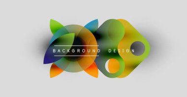 Soyut renkli şekiller örtüşüyor, dinamik arkaplan tasarımı yaratıyor. Parlak renkler harmanlanır, modern görsel cazibe sunar.