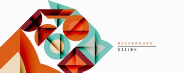 Soyut geometrik bileşim. Üst üste binen şekiller dinamik görsel efekt yaratır. Sıcak turuncu, deniz mavisi renkleri tasarımda baskın. Arka planlar için modern, minimalist estetik.