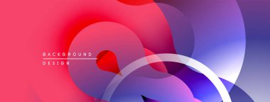 Soyut akışkan şekiller harmanlanarak, canlı bir arkaplan oluşturur. Düz kıvrımlar, üst üste binen şekiller hareket ve derinliği gösteriyor. Modern tasarım ögesi.