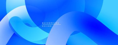Soyut mavi arkaplan. Pürüzsüz şekiller, dinamik görsel efektler yaratır. Dijital projeler için modern tasarım.