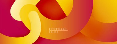 Soyut akışkan şekiller, sıcak renkler baskın gelir. Gradyan geçişler dinamik görsel efekt yaratır. Modern tasarım ögesi.