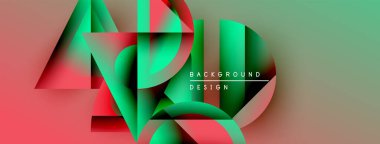 Soyut geometrik şekiller örtüşüyor, canlı renk eğimleri yaratıyor. Modern tasarım, dijital projeler için uygun metin ögeleri, arkaplan.