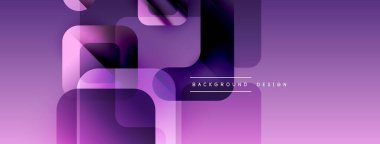 Soyut mor katmanlar modern tasarım yaratır. Geometrik şekiller örtüşür, dinamik bileşim oluşturur. Pürüzsüz gradyanlar görsel cazibeyi artırır.