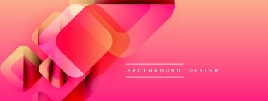 Soyut eğim arkaplanı. Pembe, kırmızı renkler dinamik katmanlı şekiller yaratır. Dijital projeler için modern tasarım ögesi.