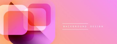Soyut geometrik şekiller örtüşüyor, canlı pembe ve mor renkler yaratıyor. Sancaklar ve arka planlar için modern tasarım uygun.