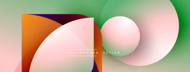 Soyut renkli şekiller çakışıyor. Gradyan renkler modern arkaplan tasarımı yaratır. Yumuşak kıvrımlar, geometrik biçimler görsel uyum sunar.