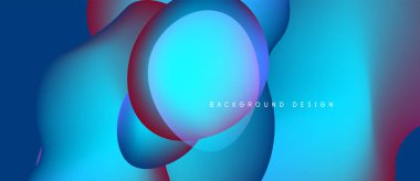 Soyut sıvı şekiller, canlı mavi, mor renkler. Modern tasarım, gradyan etkisi, arka plan dokusu. Minimalist kompozisyon, temiz estetik.