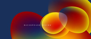 Soyut renkli şekiller çakışıyor. Gradyan renkler harmanlanarak, dinamik görsel efekt yaratır. Modern tasarım arka planlar için uygun.