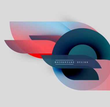 Soyut renkli şekiller çakışıyor. Gradyan renkler dinamik görsel efekt yaratır. Modern tasarım ögeleri parlak kompozisyon sunar.