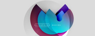 Soyut renkli şekiller üst üste biniyor ve modern tasarım yaratıyor. Gradyan renkler harmanlanır ve dinamik görsel element oluşturur. Metin arkaplan tasarımı okur.