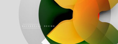 Soyut geometrik şekiller çakışıyor. Yumuşak gradyanlar dinamik görsel efekt yaratır. Modern tasarım elementleri yenilik ve akıcılık öneriyor.