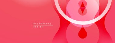 Soyut kırmızı tasarım, üst üste binen daireler, kıvrımlı çizgiler. Minimalist stil modern arkaplan dokusu yaratır. Yumuşak eğimler mevcut derinlik.