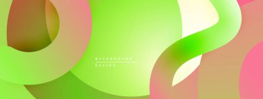 Soyut akışkan şekiller harmanlanır ve canlı gradyanlar oluşturur. Yumuşak renkler örtüşüyor, dinamik bileşim oluşturuyor. Modern tasarım ögesi.