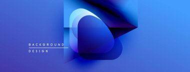 Soyut mavi tasarım katmanlı şekiller, gradyanlar içerir. Modern estetik, arka planlar ve sunumlar için uygun. Minimalist stil.