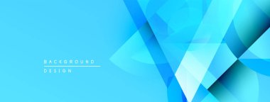 Soyut mavi arkaplan tasarımı. Geometrik şekiller örtüşür, dinamik görsel efekt yaratır. Modern, temiz estetik.