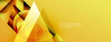 Soyut geometrik şekiller, canlı sarı renkler, modern tasarım. Gradyan etkisi derinlik yaratır, dinamik bileşim. Minimalist stil.