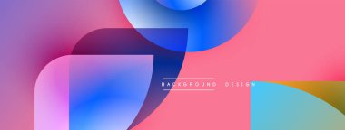 Soyut sıvı şekilleri kesişir. Pembe, mor, mavi renkler harmanlanarak dinamik görsel efekt yaratır. Modern tasarım ögesi.
