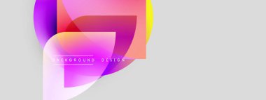 Soyut şekiller örtüşüyor, canlı renk değişimleri yaratıyor. Modern tasarım elemanları arka plan kullanımını öneriyor. Minimalist estetik.