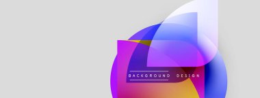 Soyut renkli şekiller örtüşüyor ve dinamik bir zemin oluşturuyor. Metin, pembe dikdörtgen içinde arkaplan tasarımı okuyor. Minimalist, modern estetik.