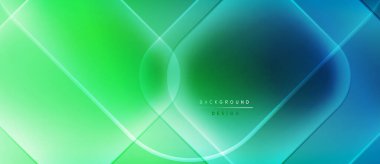 Soyut neon hatları canlı bir gradyan arkaplan oluşturur. Modern tasarım akıcı şekiller, serin renkler içerir. Minimalist estetik.