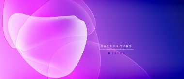 Soyut mor arkaplan. Yumuşak şekiller örtüşür, parlak bir etki yaratır. Dijital projeler için modern tasarım.