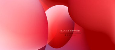 Soyut kırmızı eğimli şekiller çakışıyor. Düz eğriler, dinamik görsel akış yaratır. Metin elemanları mevcut olan minimalist tasarım.