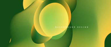 Soyut sıvı şekilleri, canlı yeşil sarı gradyanlar. Modern tasarım, düz kıvrımlar, dinamik kompozisyon. Dijital projeler için arkaplan ögesi.