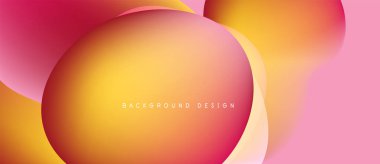 Soyut akışkan şekiller, sıcak renk eğimleri. Turuncu, pembe renkler düzgün bir şekilde harmanlanır. Arka planlar için modern tasarım ögesi.