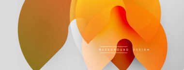 Soyut şekiller üst üste binerek sıcak renk değişimleri yaratıyor. Modern tasarım elementleri akıcılık, derinlik ve görsel uyumu önerir.