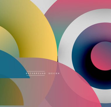 Soyut renkli şekiller dinamik görsel efektler yaratır. Gradyan renkler düzgün bir şekilde harmanlanarak modern estetik sunuyor..