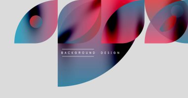 Soyut sıvı şekilleri örtüşür ve canlı renk değişimleri yaratır. Modern tasarım elementleri dinamik hareket, temiz estetik.