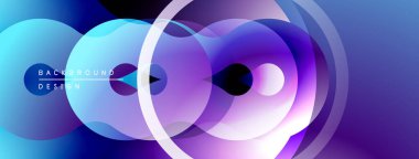 Soyut sıvı şekiller, canlı renklerin karışımı. Çemberler, dinamik görsel efekt oluşturur. Modern tasarım ögesi.