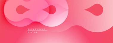 Soyut pembe arka plan. Üst üste binen şekiller akışkan ve modern tasarım yaratır. Gradyan etkisi derinlik ve görsel ilgi ekler..