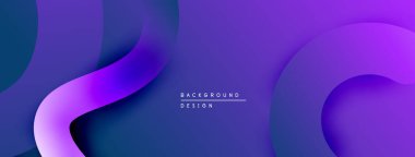 Soyut sıvı şekiller, mor renkler, eğim arkaplanı. Dijital projeler için modern tasarım öğesi. Yumuşak eğriler derinlik yaratır.