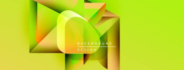 Soyut geometrik bileşim. Canlı sarı, yeşil renkler harmanlanmış. Modern tasarım elementleri dinamik görsel efekt yaratır. Minimalist metin mevcut.