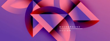 Soyut geometrik şekiller harmanlanarak canlı mor ve pembe renkler yaratır. Modern tasarım dinamik akış ve görsel enerji öneriyor.