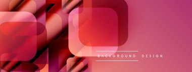 Soyut geometrik şekiller üst üste binerek canlı kırmızı gradyan oluşturur. Modern tasarım elementleri dinamik bileşimi önerir.