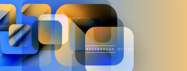 Soyut geometrik şekiller, mavi, turuncu renkler. Modern tasarım elementleri dinamik görsel doku oluşturur. Arkaplan yenilik ve teknoloji öneriyor.