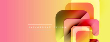 Soyut geometrik şekiller örtüşür, canlı bir gradyan arkaplan oluşturur. Sıcak renkler modern estetik sunarak tasarıma hükmediyor.