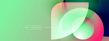 Soyut, enerjik bir arkaplan. Üst üste binen şekiller dinamik görsel efekt yaratır. Gradyan renkler düzgün bir şekilde harmanlanarak modern estetik sunuyor.
